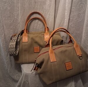 Dooney and Bourke Set Of 2 Green Travel Weekender Duffel Bags